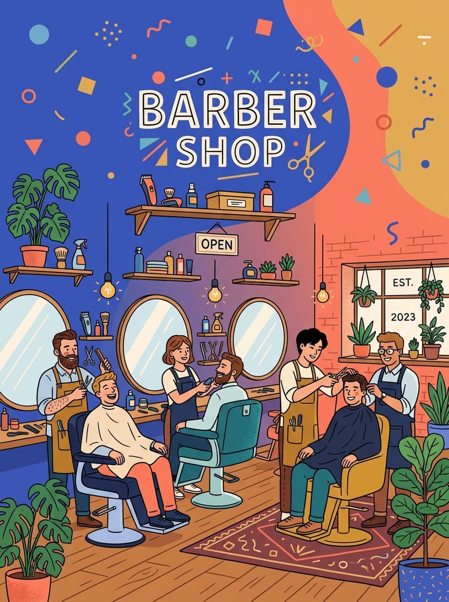 Barbershop salon illustration